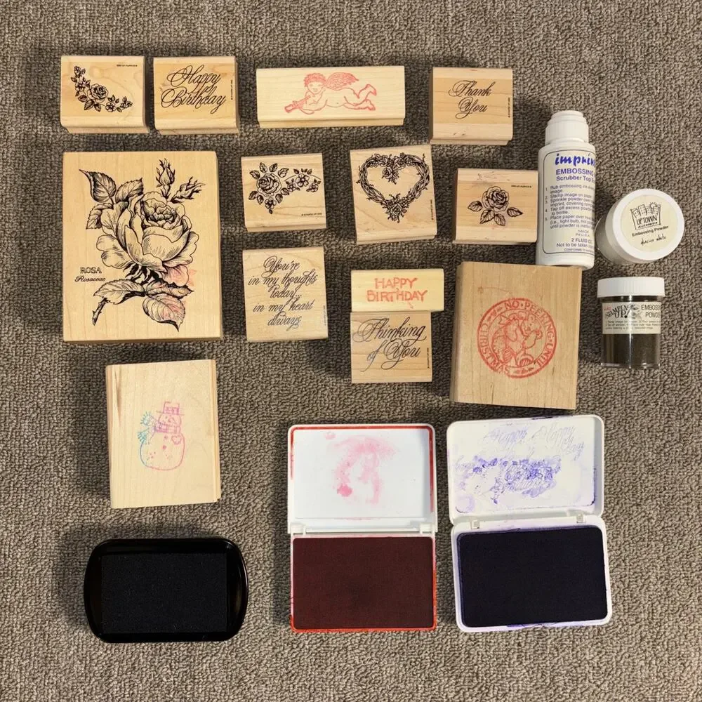 Vintage Stamping Kit 1992 3 Pads Clean